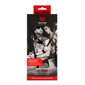 Strict Tease - Ribbon Ties, Blindfold and Tickler Kit