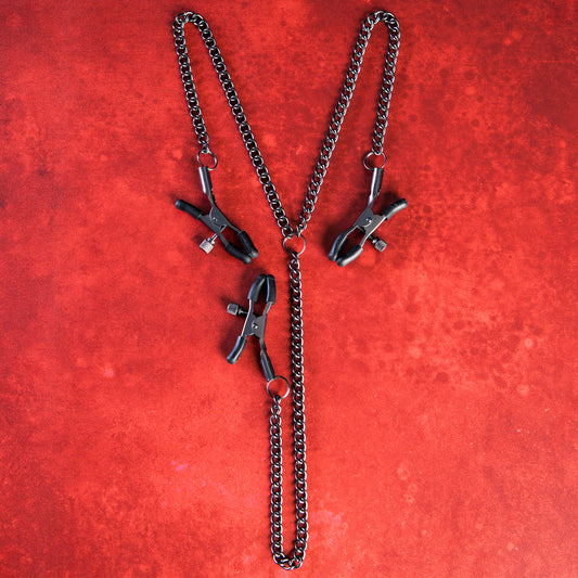 Triple Tease - Adjustable Nipple Clamps and Clit Clamp